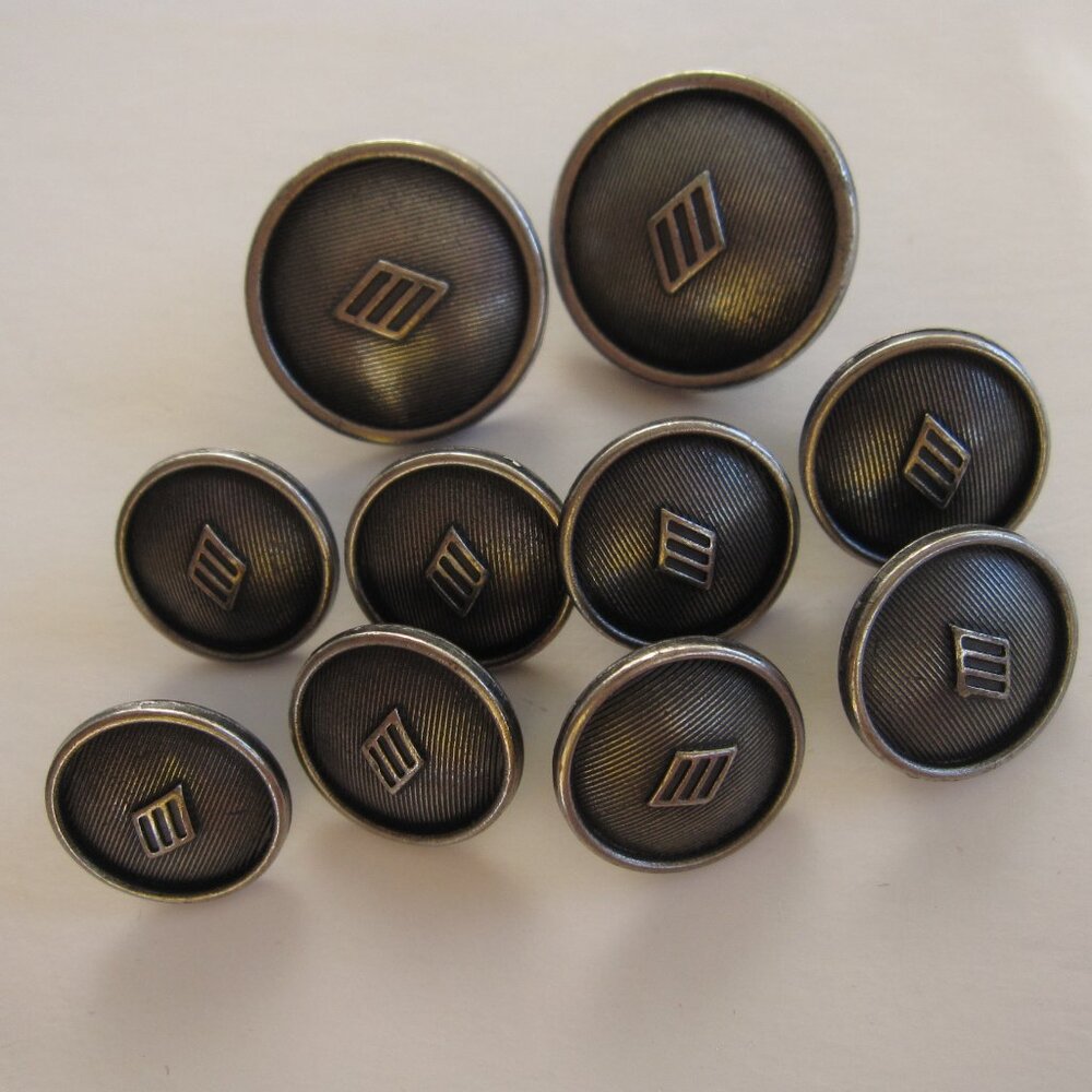 Joseph Abboud 8 Blazer Replacement Buttons Gunmetal Gray Raised Diamond Logo